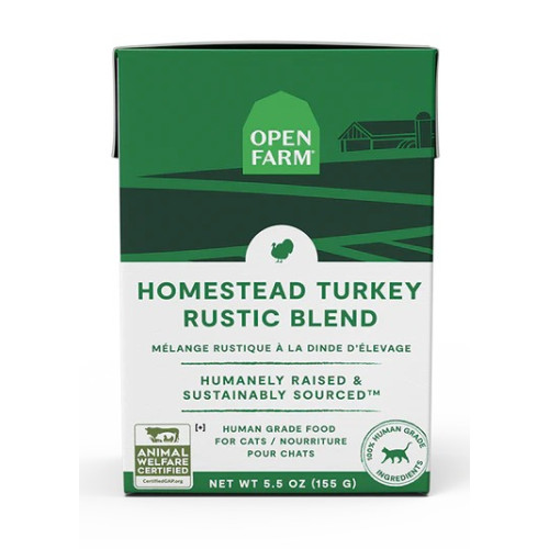 OPEN FARM 5.5oz Homestead Turkey Rustic Blend 美國貓濕糧 [方盒- 綠] 火雞燉肉配方 5.5oz 新包裝 (EXP: 10/2月/2027)